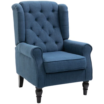 HOMCOM Button-Tufted Accent Chair With High Wingback, Rounded Cushioned Armrests And Thick Padded Seat - Image 9