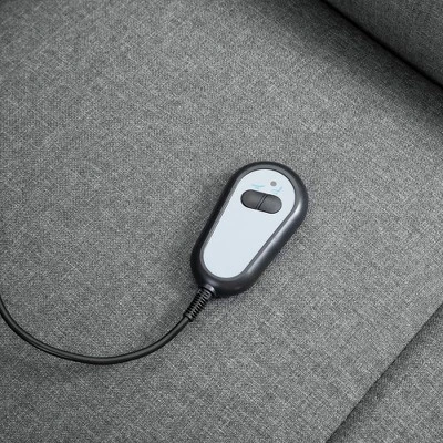 HOMCOM Power Lift Assist Recliner Chair For Elderly With Remote Control, Linen Fabric Upholstery Gray - Image 4