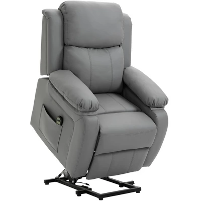 HOMCOM Living Room Power Lift Chair, PU Leather Electric Recliner Sofa Chair For Elderly With Remote Control - Image 8