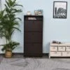 HOMCOM Trendy Shoe Storage Cabinet With 3 Large Fold-Out Drawers & A Spacious Top Surface For Small Items, Espresso