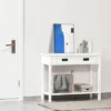 HOMCOM Console Table With 2 Storage Drawers And Open Shelf, Modern Sofa Table For Hallway, Living Room, Or Bedroom, White