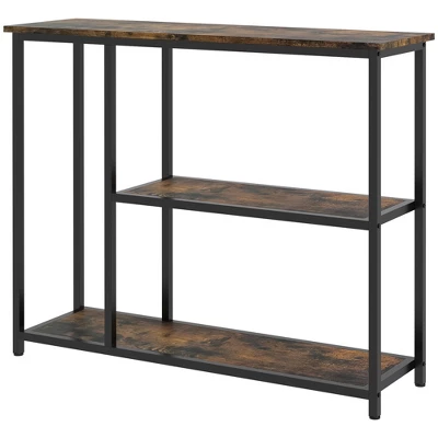 HOMCOM 39" Console Table, Modern Sofa Table With 2 Storage Shelves, Steel Frame, Narrow Entryway Table For Hallway - Image 3