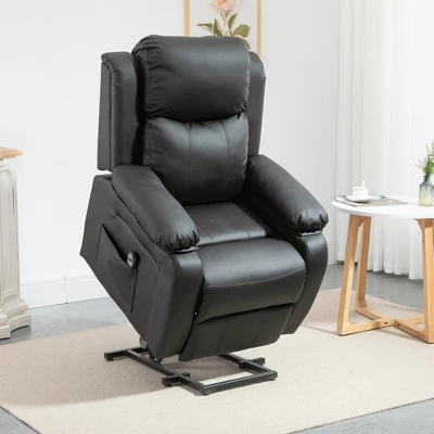HOMCOM Living Room Power Lift Chair, PU Leather Electric Recliner Sofa Chair For Elderly With Remote Control - Image 2