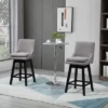 HOMCOM 28" Set Of 2 Swivel Bar Height Bar Stools, Armless Upholstered Barstools Chairs With Soft Padding Cushion And Wood Legs