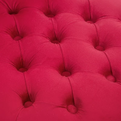 HOMCOM High Back Accent Chair, Upholstered Armless Chair, Retro Button-Tufted Royal Design With Thick Padding And Rubberwood Leg, Crimson Red - Image 5