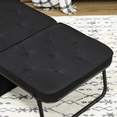 HOMCOM Ottoman Sofa Bed, 4 In 1 Multi-Function Button Tufted Folding Sleeper Chair Bed With Adjustable Backrest, Pillow, Side Pocket - Image 5