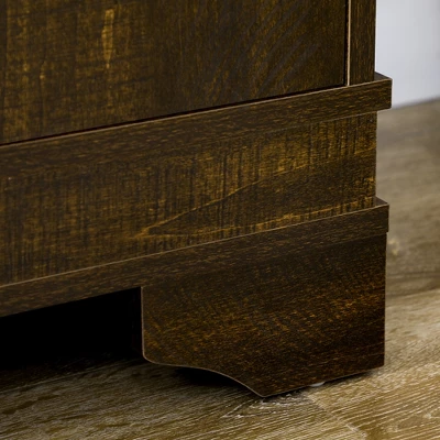 HOMCOM 72" Farmhouse Kitchen Pantry, 4-Door Rustic Storage Cabinet With Drawer And 3 Shelves, Walnut - Image 5