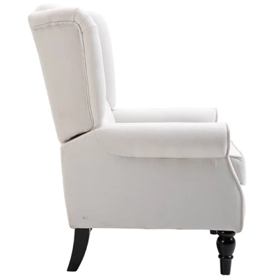 HOMCOM Button-Tufted Accent Chair With High Wingback, Rounded Cushioned Armrests And Thick Padded Seat - Image 4