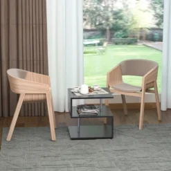 HOMCOM 20" Modern S-Shaped Multi-Level Accent End Table Shelf With Steel Poles