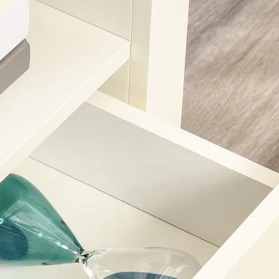 HOMCOM Corner TV Stand Up To 50", Entertainment Center TV Console Table With Drawers And Open Storage Compartment For Living Room, White - Image 4