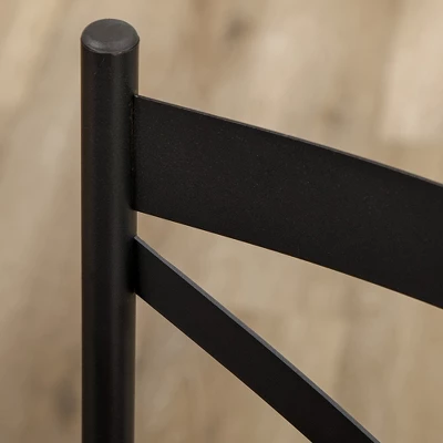 HOMCOM Industrial Dining Table Set For 6 People, 6 Piece Kitchen Table And Chairs Set, Dinner Table With Bench, Steel Frame And Storage Shelf - Image 4