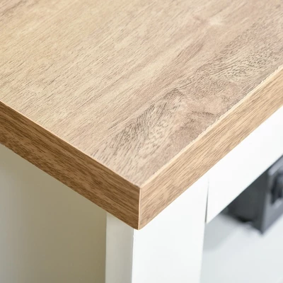 HOMCOM Corner TV Stand Up To 50", Entertainment Center TV Console Table With Drawers And Open Storage Compartment For Living Room, White - Image 5