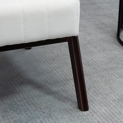 HOMCOM Accent Chair With Softness & Support, Upholstered Arm Chair For Living Room Furniture, Comfy Chair For Bedroom, Living Room Chair, Cream White - Image 5