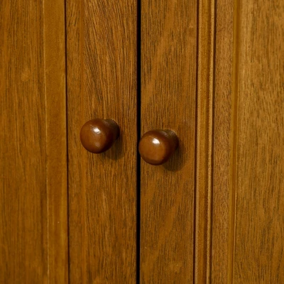 HOMCOM Modern Kitchen Island On Wheels, Rolling Serving Cart With Drawer, Storage Cabinet, And 2 Towel Racks For Dining Room, Brown - Image 5