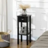HOMCOM 2-Tier Side Table With Drawer, Narrow End Table With Bottom Shelf, For Living Room Or Bedroom, Set Of 2, Black