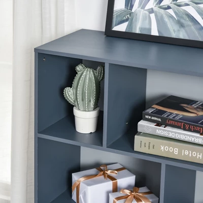 HOMCOM 3-Tier Child Bookcase Open Shelves Cabinet Floor Standing Cube Storage Organizer With Drawers - Image 4