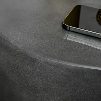 HOMCOM Lightweight Accent Table With Concrete Finish, Round Side Table With 4 Adjustable Feet For Indoor, Outdoor, Charcoal Gray - Image 5