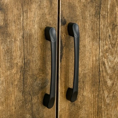 HOMCOM Industrial Style 4-Door Cabinet Pantry Cupboard With Storage Shelves For Bedroom And Living Room - Image 5