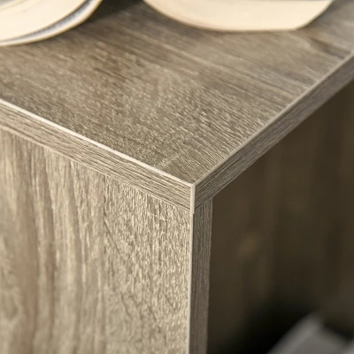 HOMCOM C-Shaped Sofa Side Table Mobile End Table With Storage And Wheels For Living Room, Bedroom, Office - Image 4