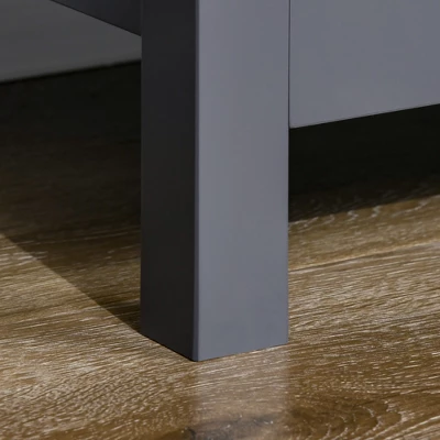 HOMCOM Kitchen Sideboard, Tempered Glass Door Buffet Cabinet With Adjustable Storage Shelf For Living Room, Kitchen, Study, Gray - Image 5