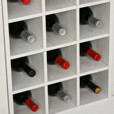 HOMCOM Kitchen Buffet With Hutch Cupboard With Utility Drawer, 4 Door Cabinets, And Optional 12-Bottle Wine Storage, White - Image 7