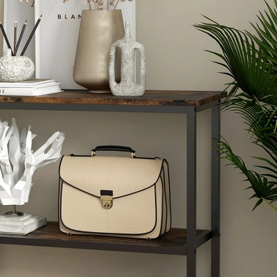 HOMCOM 39" Console Table, Modern Sofa Table With 2 Storage Shelves, Steel Frame, Narrow Entryway Table For Hallway - Image 5