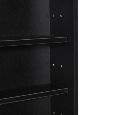 HOMCOM 5-storey Wall Shelf Display Cabinet, Shotglass Display Case W/2 Glass Doors And 4 Adjustable Shelves - Image 6