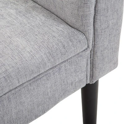 HOMCOM 52" Linen Upholstered Accent Ottoman Bench With Armrests, Light Gray - Image 3