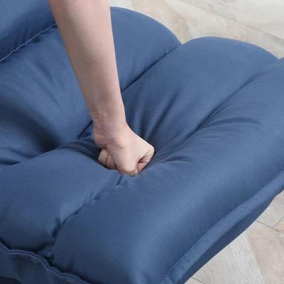 HOMCOM Swivel Floor Chair With Back Support, Microfiber Adjustable Video Gaming Chair For Reading, Lounging, Meditating, Blue - Image 4