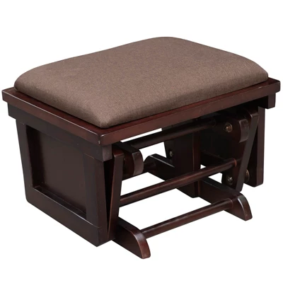 HOMCOM Nursery Glider Rocking Chair With Ottoman, Thick Padded Cushion Seating And Wood Base - Image 5