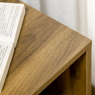 HOMCOM Industrial Kitchen Storage Cabinet, Sideboard Floor Accent Cabinet With Metal Doors And Adjustable Shelves For Living Room, Dark Wood Grain - Image 4