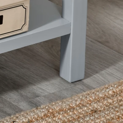 HOMCOM Console Table With 2 Storage Drawers And Open Shelf, Modern Sofa Table For Hallway, Living Room, Or Bedroom, Gray - Image 5