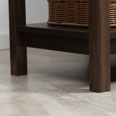 HOMCOM End Table With Drawer, Side Table With Top And Bottom Shelf For Small Spaces, Set Of 2, Dark Brown - Image 5