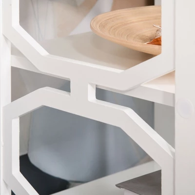 HOMCOM Modern End Table, Accent Side Table With 2 Storage Shelves For Living Room, Bedroom - Image 4