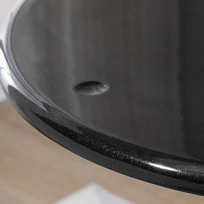 HOMCOM 24.5" Round Cocktail Bar Table Metal Base Tall Bistro Pub Desk Adjustable Counter Height Black Silver - Image 5